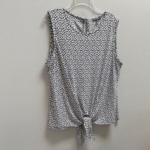Adrianna Papell Black and White Polka Dot Blouse